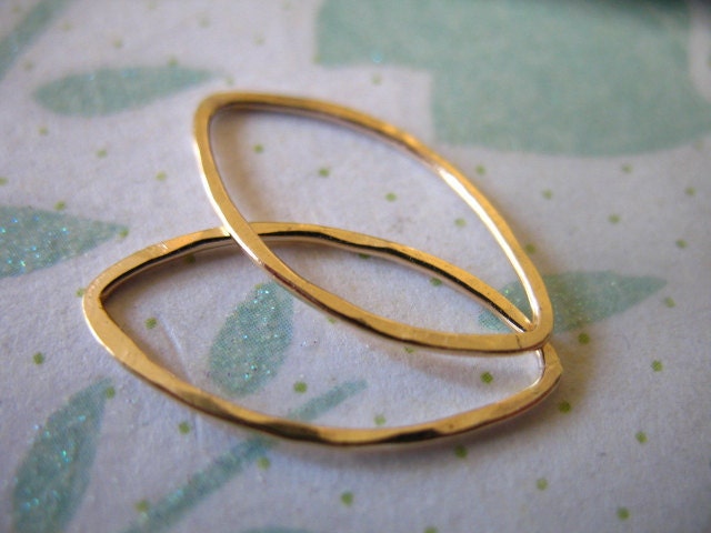 14k Gold Filled  Links Connectors MARQUIS Components, SMALL, Hammered, 2 pcs, 20x12 mm, Artisan Findings wholesale.sale neckconcir