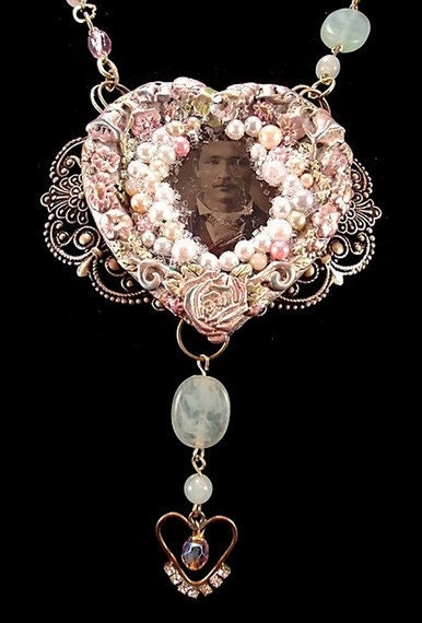 SALE - Steampunk necklace - Altered art assemblage statement piece -  InVintageHeaven