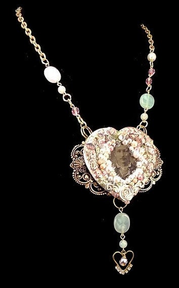 SALE - Steampunk necklace - Altered art assemblage statement piece -  InVintageHeaven
