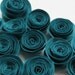 Teal paper roses for weddings, gifts, or scrapbooking set of 12