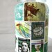 Stamp Lamp - upcycled glass jar tealight candle holder OOAK - green