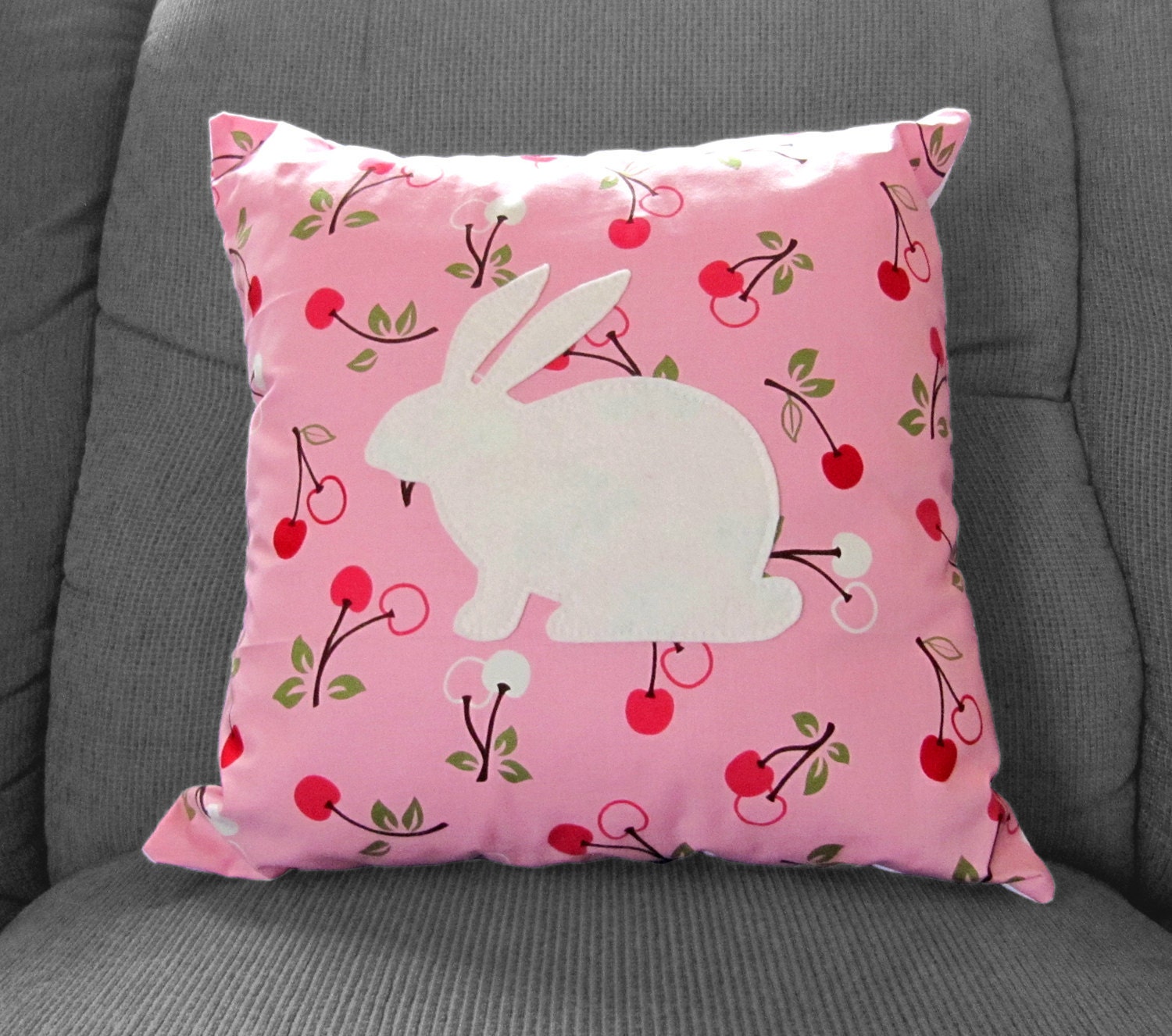 pink bunny cushion