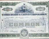 United Board & Carton Corporation  Stock Certificate...20 shares