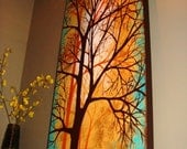 Turquoise Trees 2. Huge 2ft by 4ft Original Painting