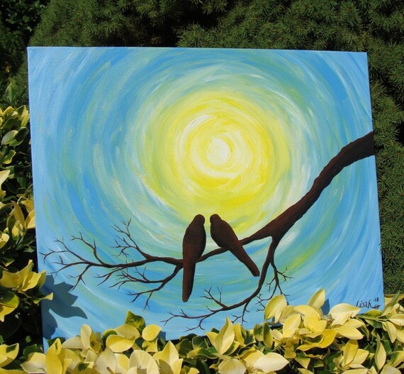 Love Birds in the Sun - Original Acrylic Painting