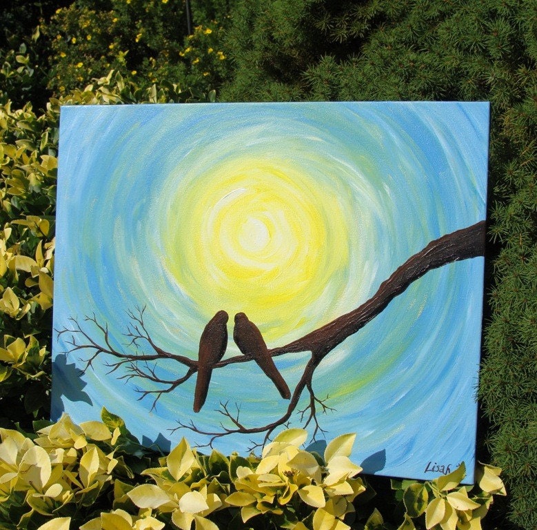 Love Birds in the Sun - Original Acrylic Painting