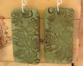 Antique jade earrings Asian style floral, handmade jade jewelry by theshagbag on Etsy