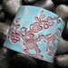 Cherry Blossom Cuff Bracelet Turquoise Aqua Blue, Handmade cuff by theshagbag on Etsy