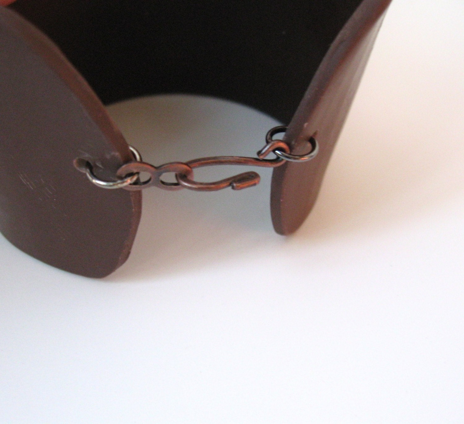 Beautiful brown cuff bracelet Asian cherry blossom, handmade jewelry by theshagbag on Etsy