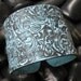 Turquoise Blue Cuff Bracelet Asian Ornate Black Design, Handmade jewelry by theshagbag on Etsy