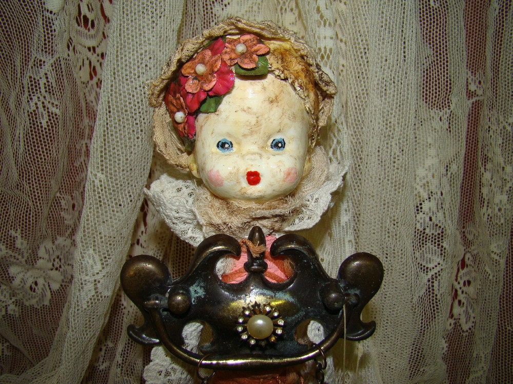 Unlock Your Dreams, mixed media, art, assemblage, doll, art doll