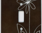 Daisy Ceramic Single Switch Plate by Elizabeth GLz Designs