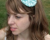 Origami Flower Headband - Turquoise & White Stripe