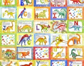 You Choose 1 Extra Special ALpHaBeT DINOSAUR 8 x 10 Kids ART PRINT