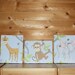 Set of 5 Jungle Animals - Giraffe Elephant Tiger Lion Monkey 8x10 Stretched Canvases Kids Bedroom Baby Nursery CANVAS Bedroom Wall Art