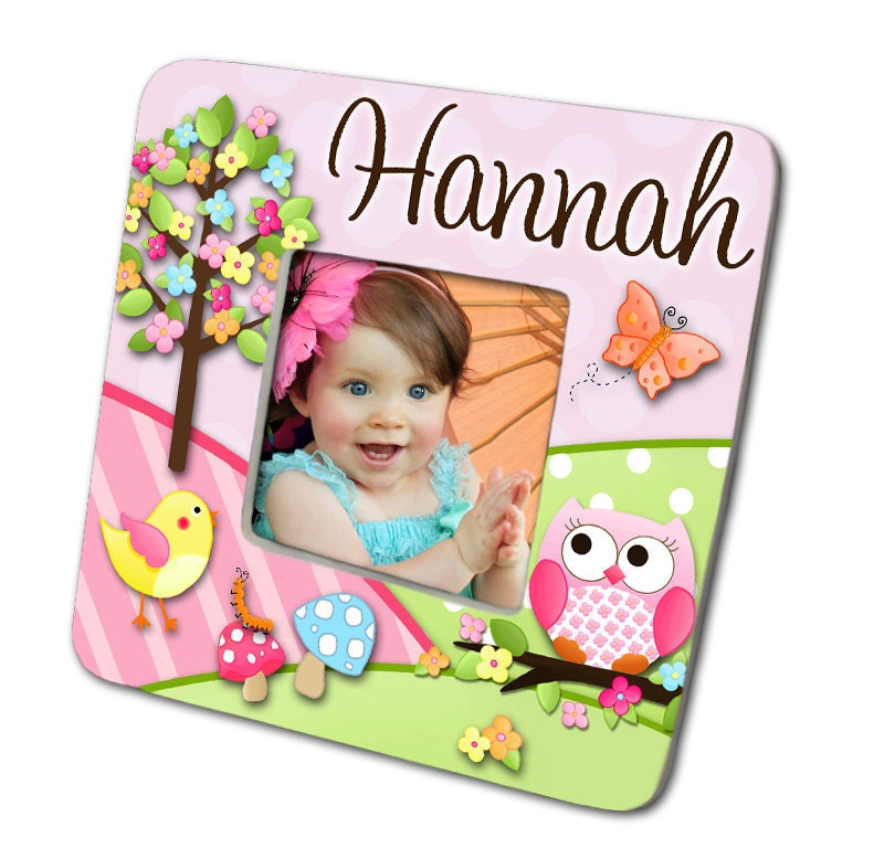 Owls Love Birdies Girls Nature Forest Photo PICTURE FRAME for Kids Bedroom Baby Nursery