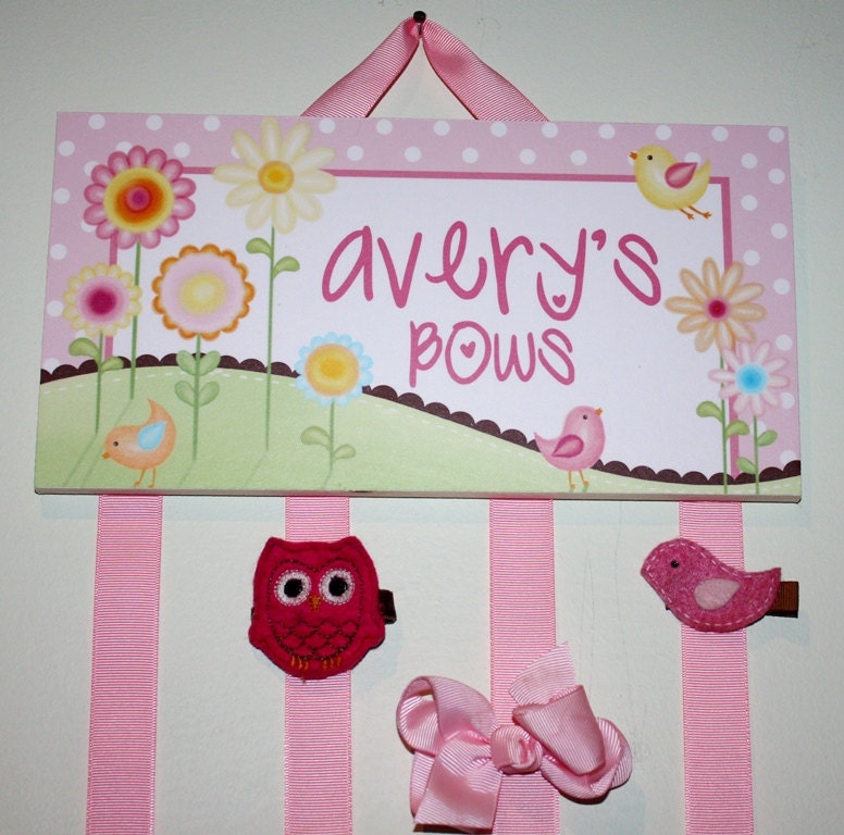 Sweet Meadow Birdie Large 4 Strand Hair Clip BOW HOLDER Girls Bedroom Wall Art Decor