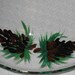 Glass Serving Plate with Pine Cones