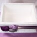 Wedding Card BOX - Wooden White Shabby Chic Box, Dark Plum/purple, Lilac and Gray, Custom colors available