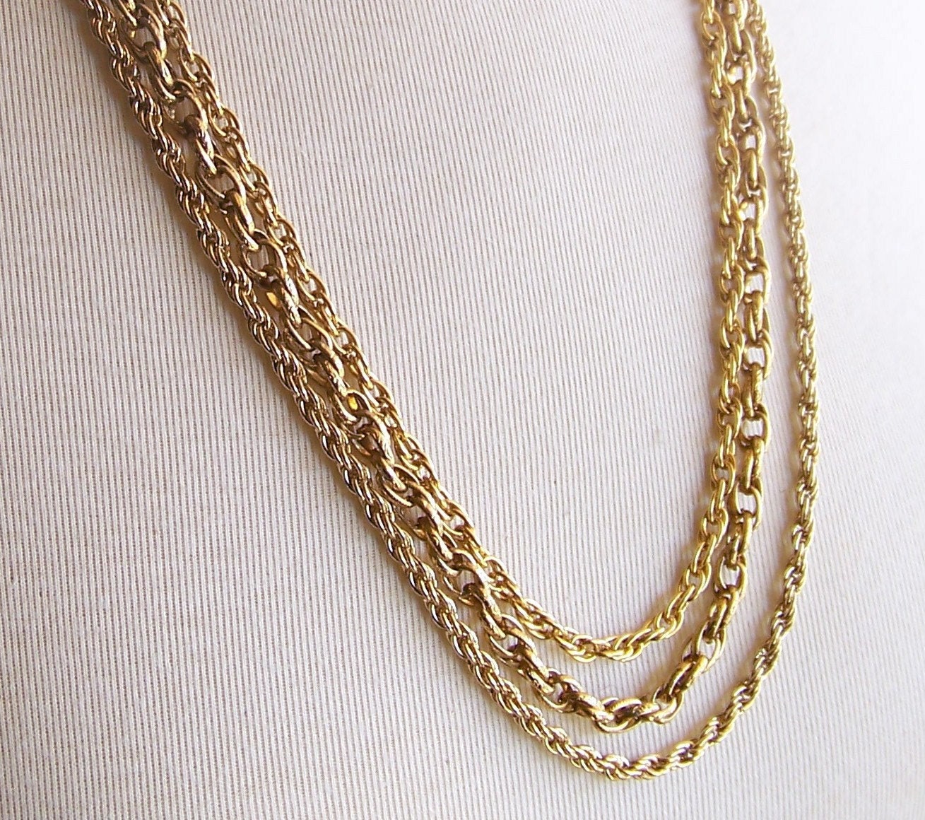 gold rush - a necklace of vintage and recycled jewelry