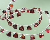 1/2 Strand Top Quality AAA Garnet Micro Faceted Triangle Trilliant Briolettes 7mm