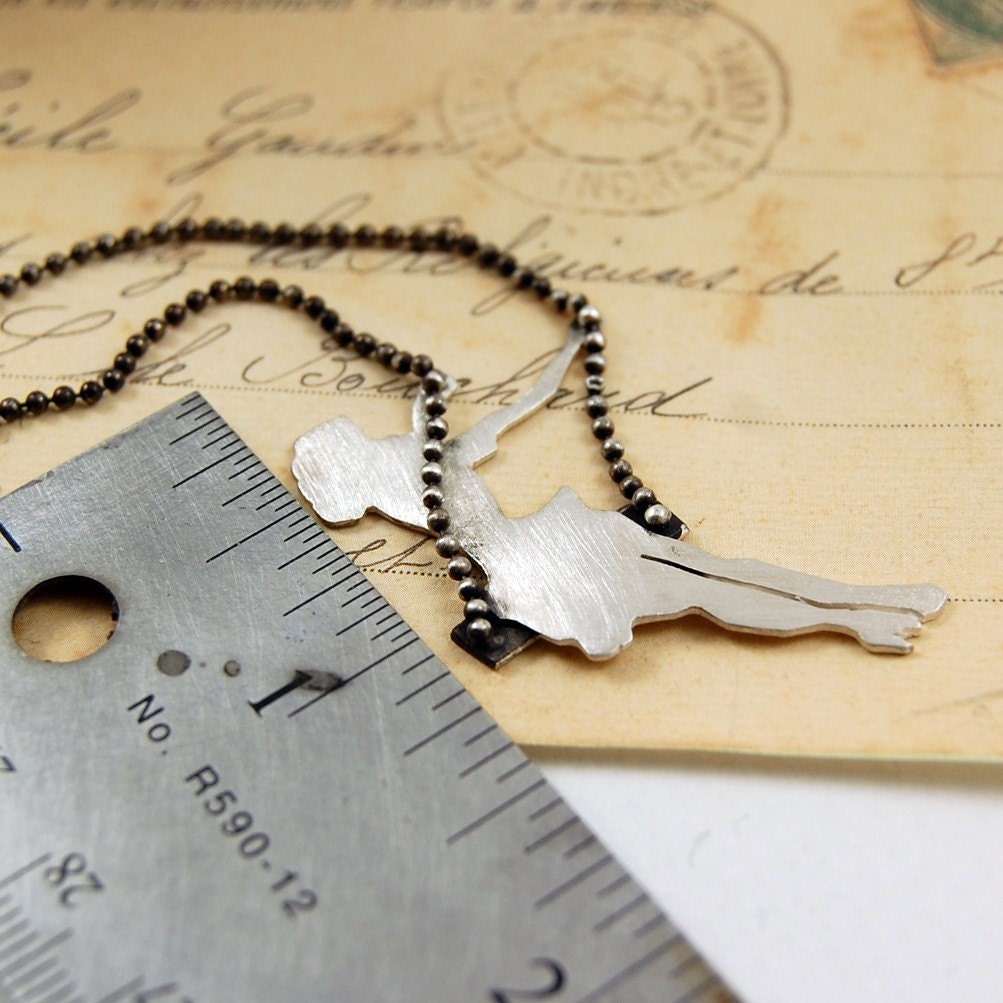 Sterling Silver Swinging Pinup Girl by Markhed