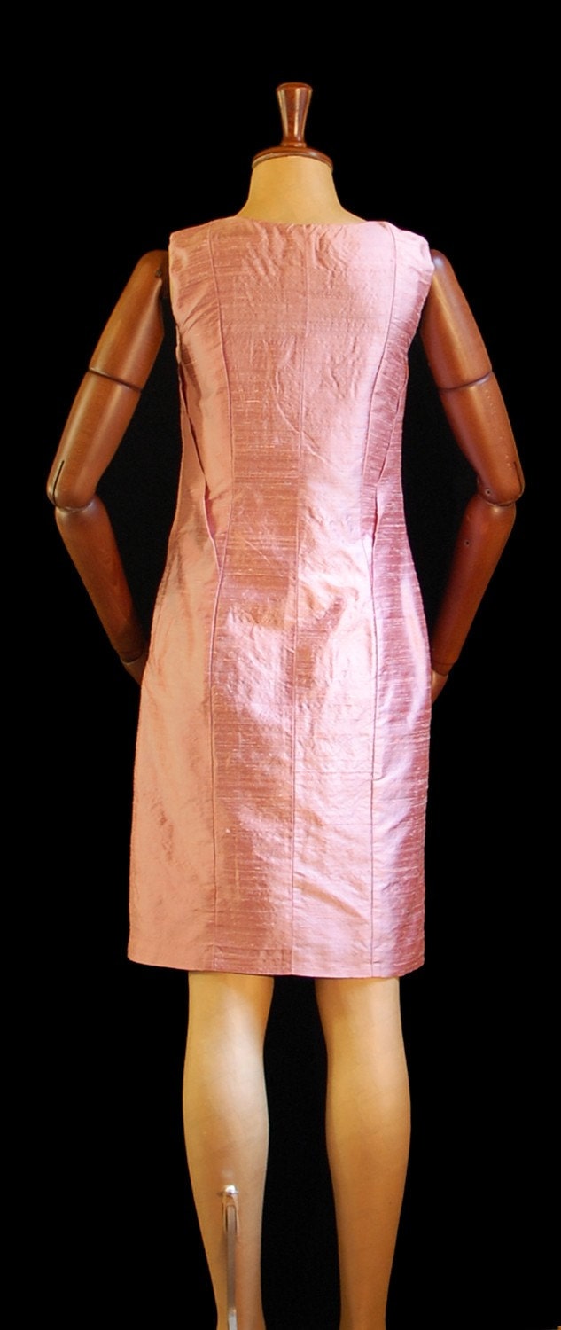 FRAGOLINE DI BOSCO Elegant, Silk, Origami Inspired Pink Made in Italy Dress