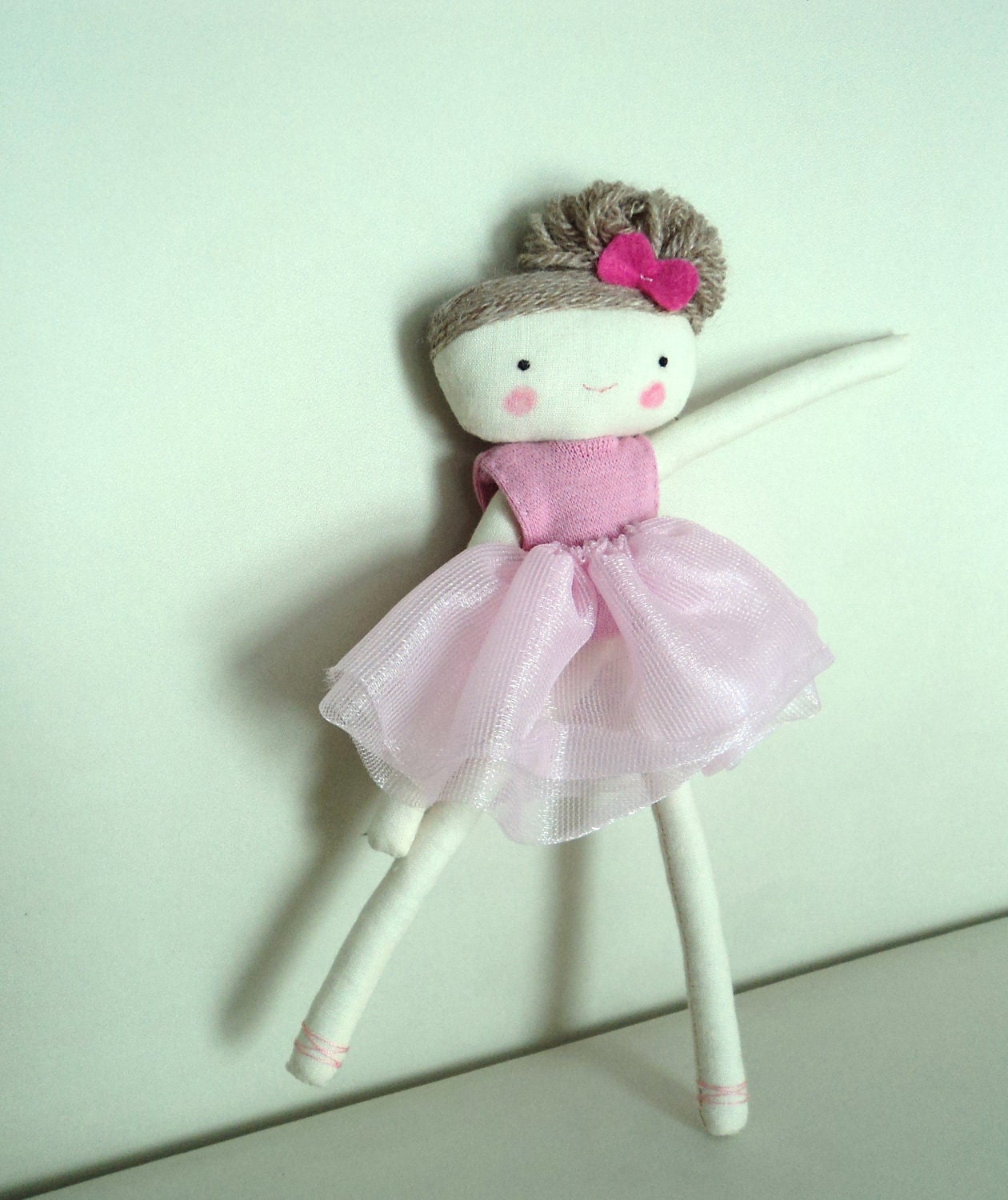 Ballerina rag doll - plush toy cloth doll ballerina in pink tutu