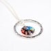 SALE Thousand flowers sterling silver necklace with millefiori bead