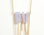 Clear Bright Lavender Recycled Sea Glass and 14kt Gold Filled Cable Chain Necklace