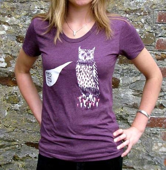 Alphabet Owl Tee. S, M, L.