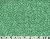 One Yard - Out of Print - Retro Geometric Floral on Mint Green Cotton