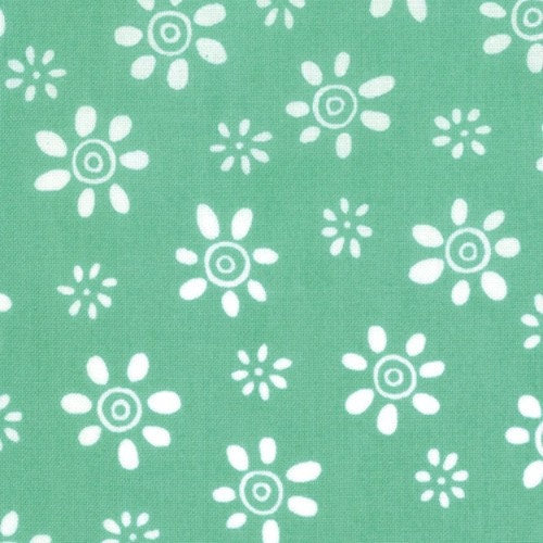 CLEARANCE - Wee Woodland by Keiki for Moda - Daisy on Turquoise - 1 Yard