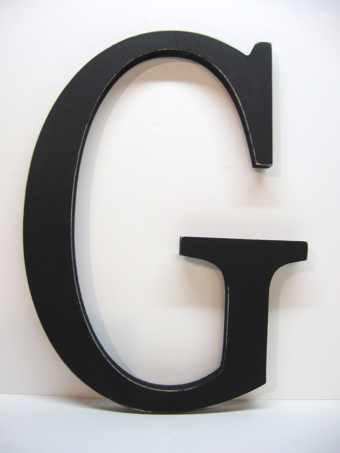 Wood Letter G Sign - 15 Inch - Painted Black - Distressed - Initial - Monogram - Personalized - Wall Decor - Wedding Decor - Shower Gift