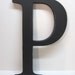 Wood Letter P Sign - 15 Inch - Painted Black - Distressed - Initial - Monogram - Personalized - Wall Decor - Wedding Decor - Shower Gift