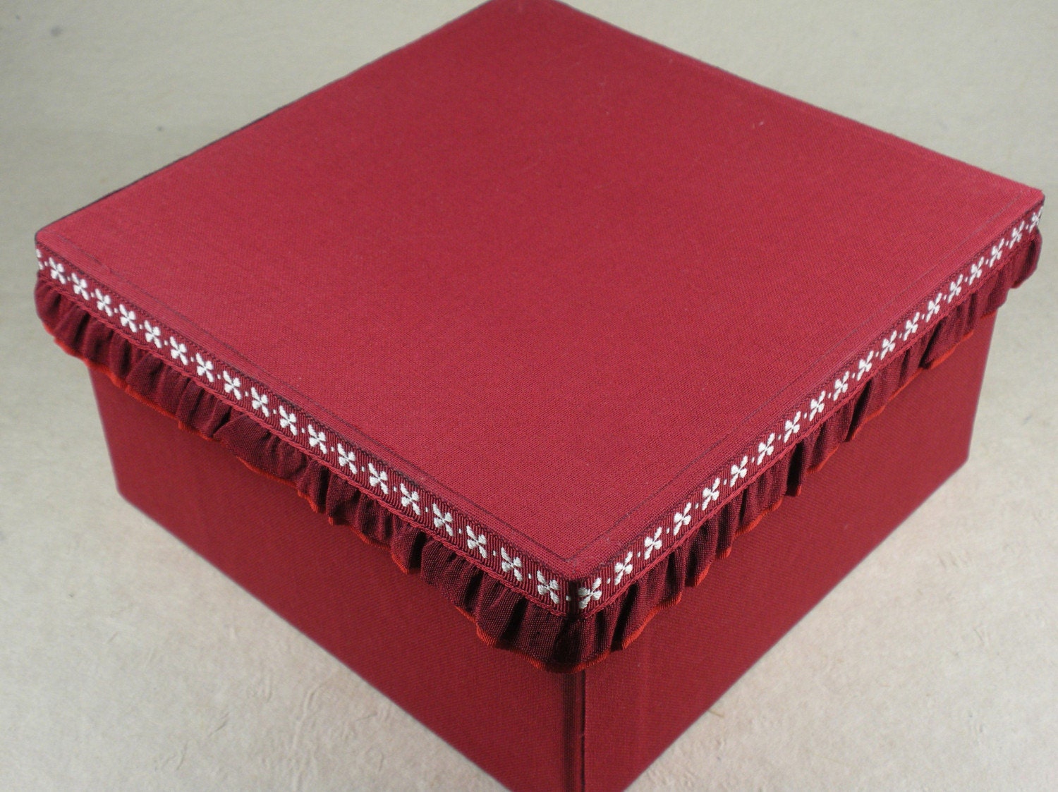 Red Box - Keepsake - Decorative Storage - Trinket - Memory - Lid