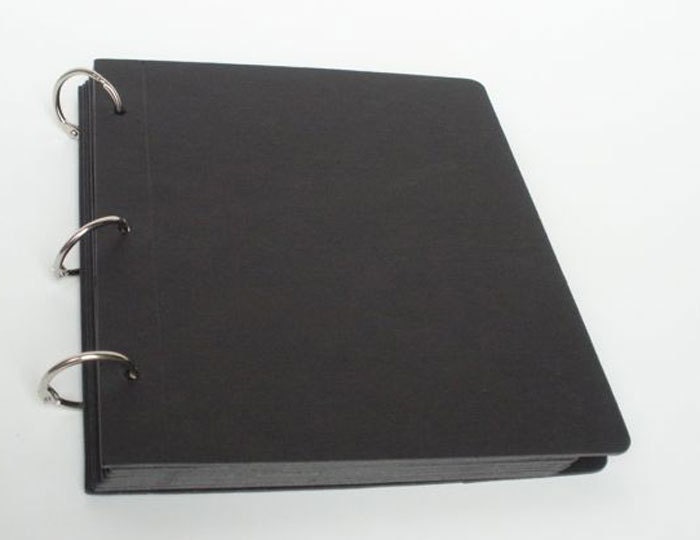 20 Page Scrapbook Album - Art Journal - Chipboard - Blank - Photo - Die Cut - Black - Scrapbooking Supplies