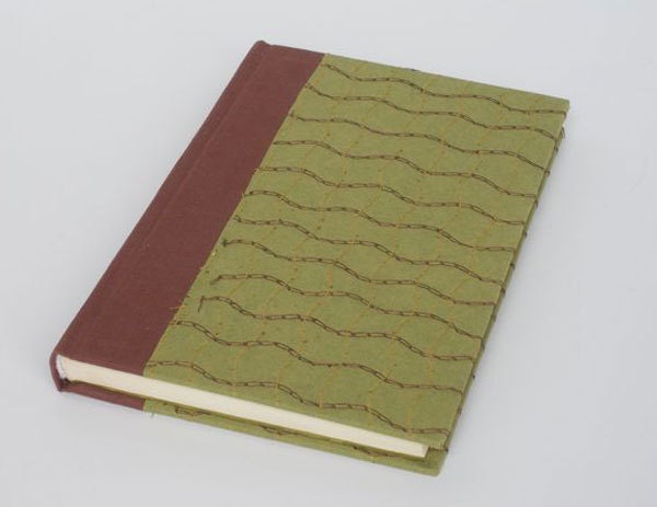 Handmade Journal - Book - Blank - Bound - Green - Diary - Unlined