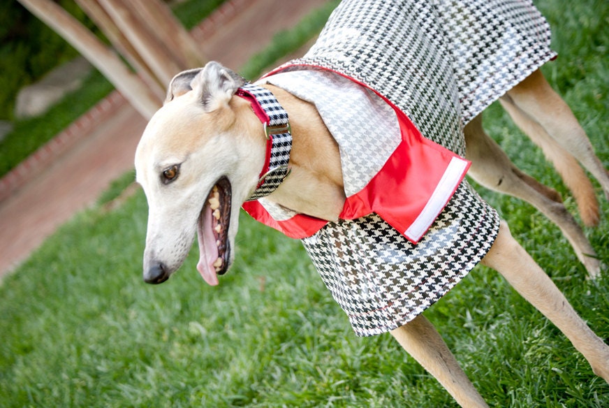 Dog Raincoat Slicker - Houndstooth - Large Breed