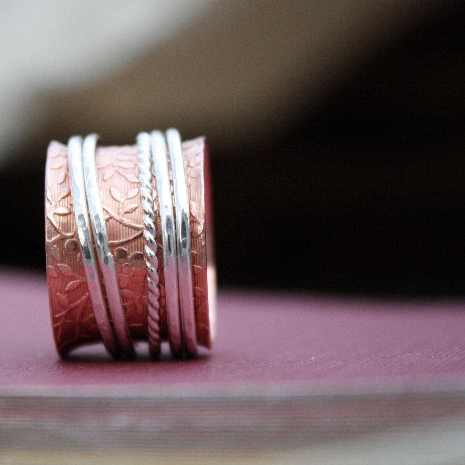 Copper and Sterling Silver Spinner Ring
