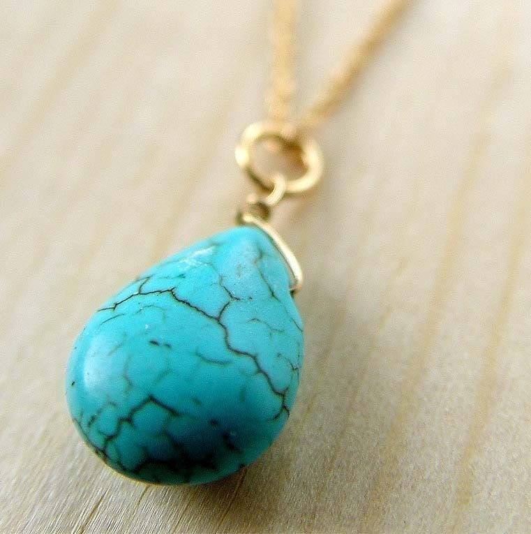 Darling Turquoise Blue Drop Necklace