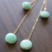 Mint Amazonite Chain Earrings - 14k Gold