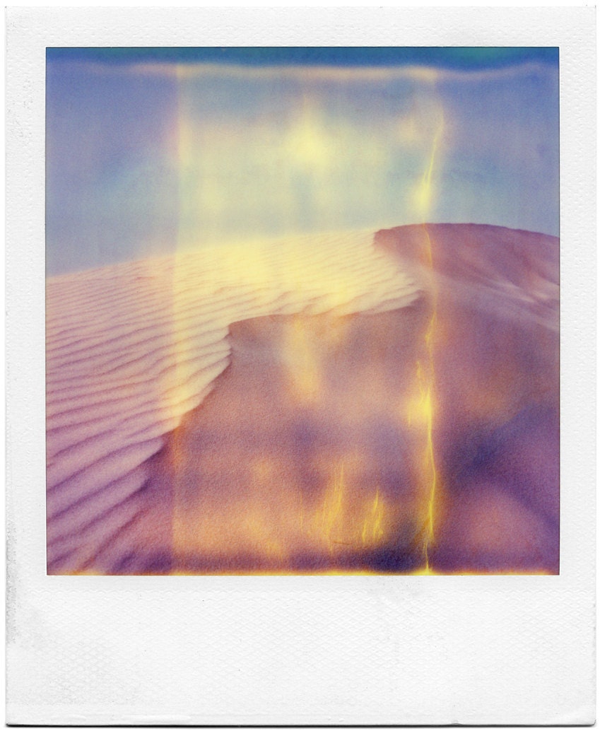 Beach art polaroid print - 8x10 - sand beach sun - fine art print signed by its author