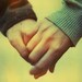 Polaroid photograph of two hands in love - fine art print of 6x6