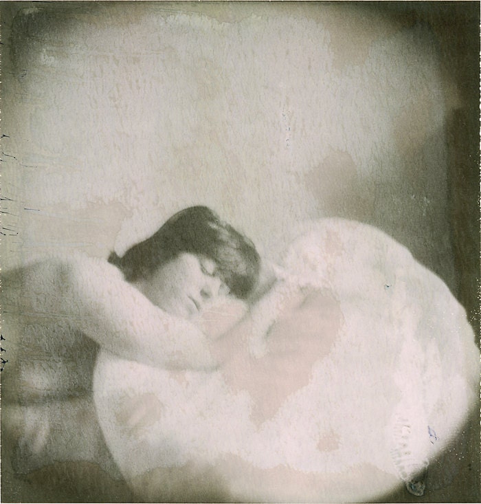 Vintage decoration style black and white Holga picture printed on a 8x8 inches giclee
