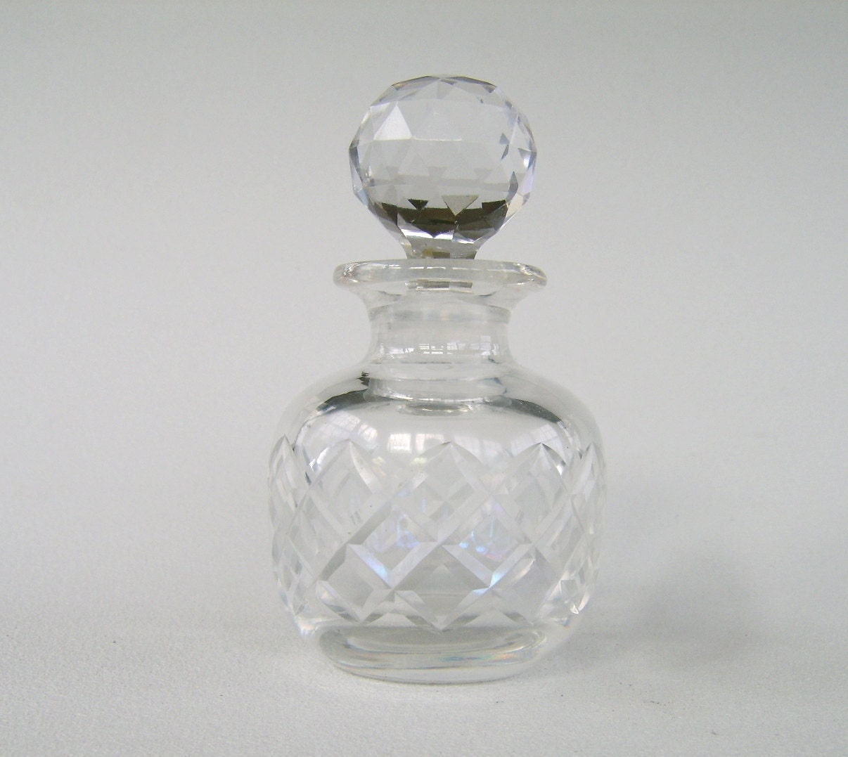 Vintage Crystal Perfume Bottle Leaded Cut Glass