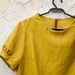 FABRIC BACKORDERED Mustard Yellow Mini Dress with raised neckline