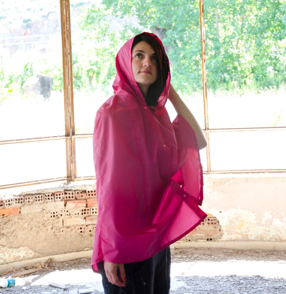 Tan Cape Hooded Raincoat, Waterproof