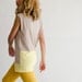 Cotton Jersey Top in Oatmeal and Yellow, Color block Mini Dress, Handmade