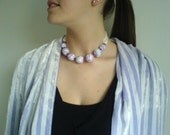 Lavender Scarf, silk velvet,  pastel, self stripes,